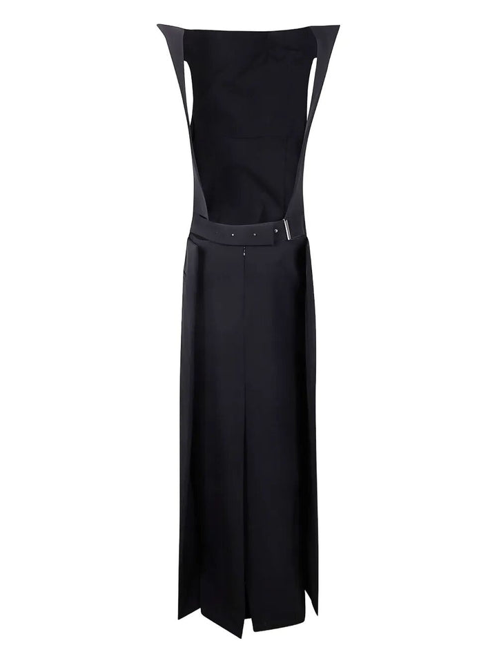 Jean Paul Gaultier Women Long Backless Dress With Belt On The Back