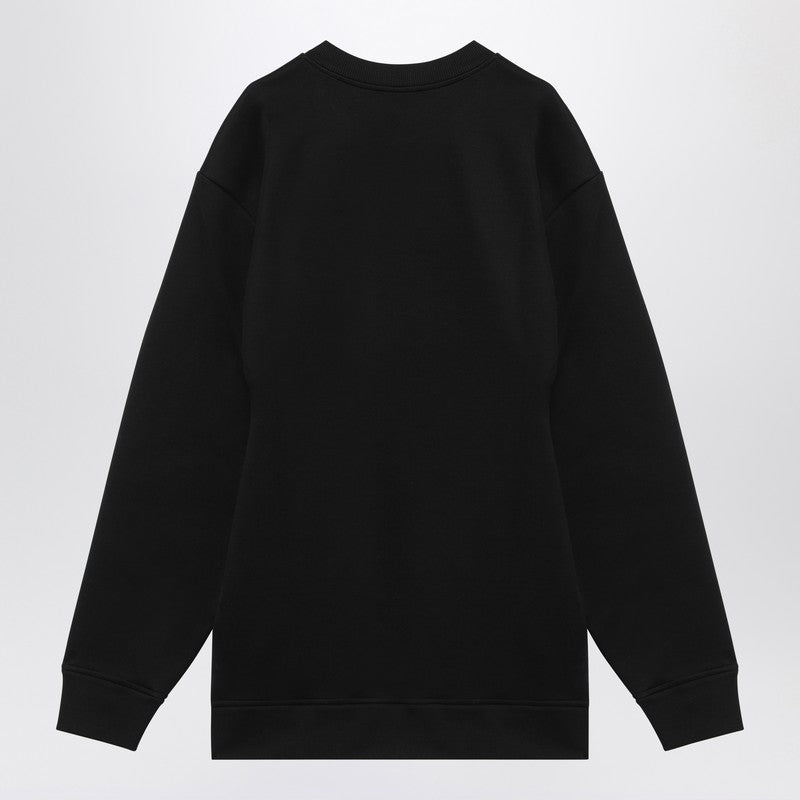 Prada Black Short Plush Dress With Logo Triangle Women