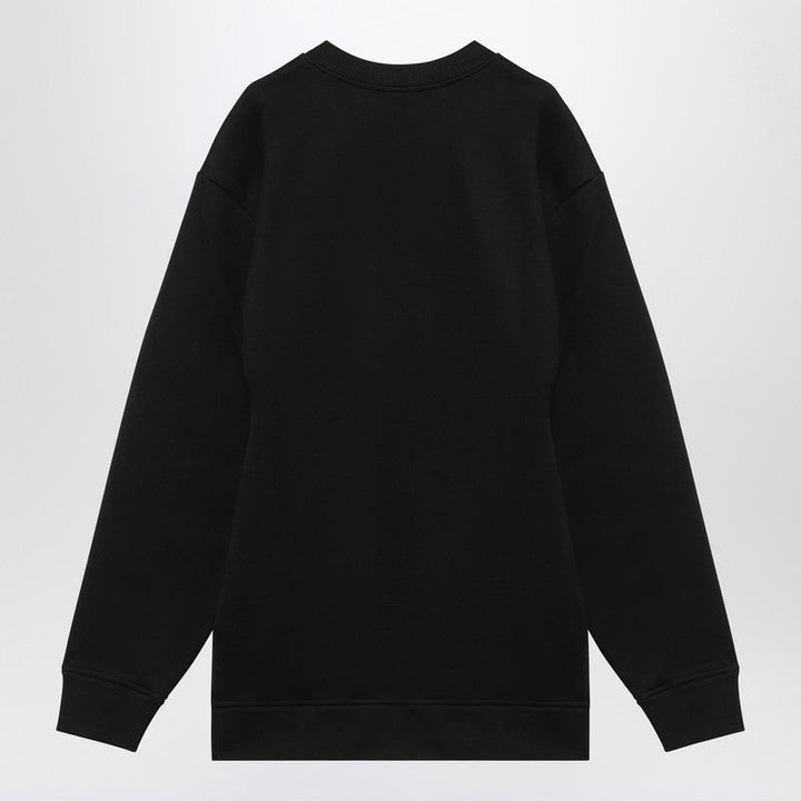 Prada Black Short Plush Dress With Logo Triangle Women