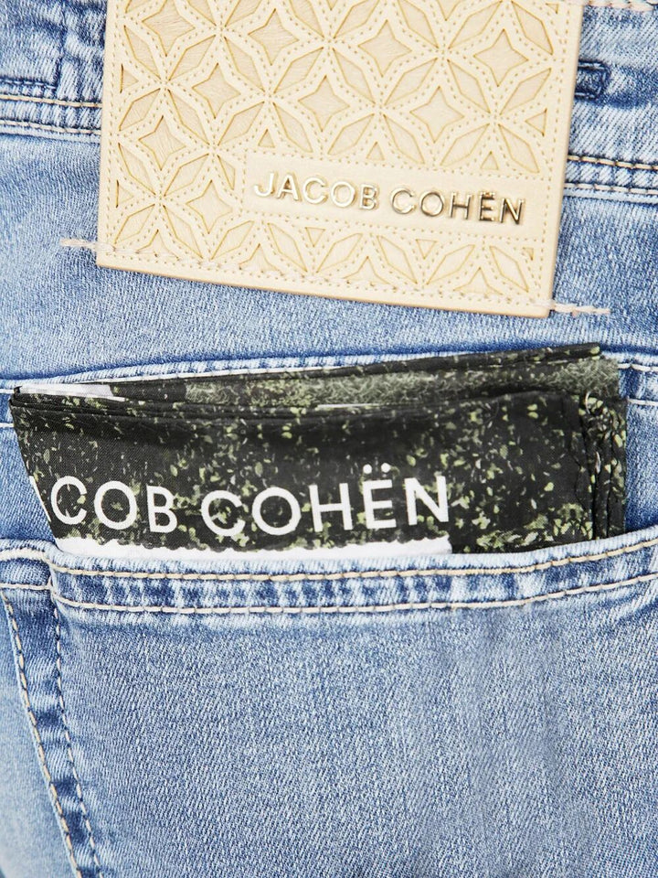 Jacob Cohen Men Pant 5 Pocket Slim Fit Bard Denim Blue Stretch