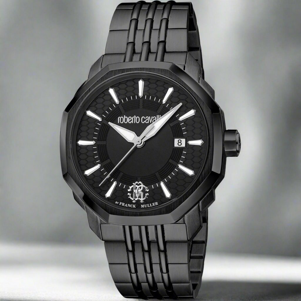 Roberto Cavalli By Franck Muller men's black dial barrel bezel Watches