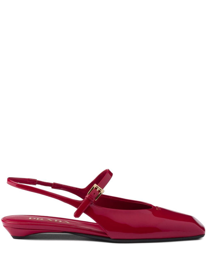 Prada Women Patent Leather Slingback Ballerinas