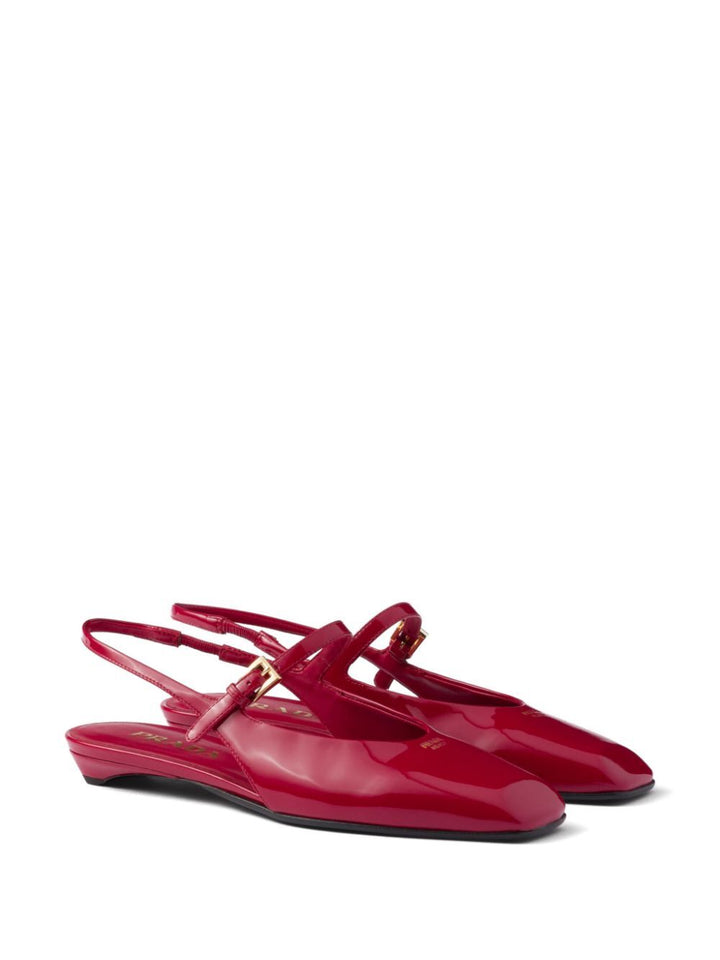 Prada Women Patent Leather Slingback Ballerinas