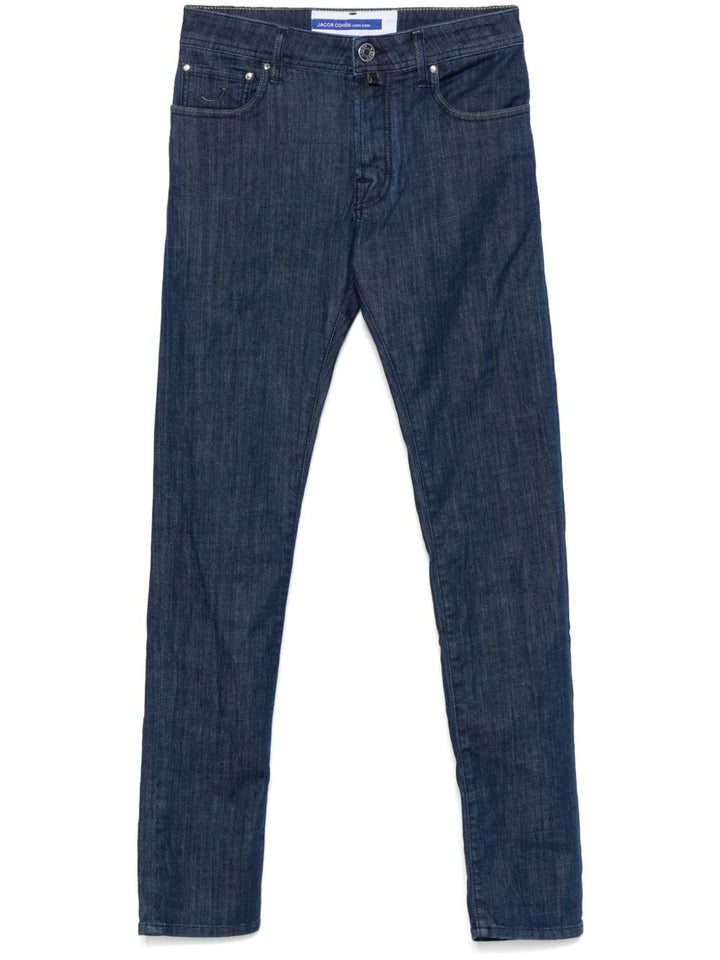 Jacob Cohen Men Pant 5 Pocket Slim Fit Bard Denim Blue Stretch