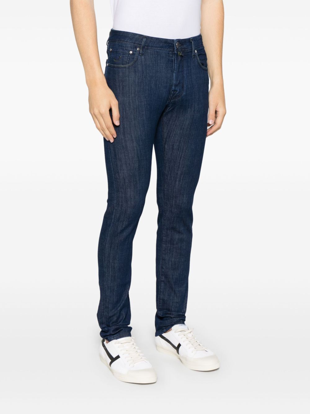 Jacob Cohen Men Pant 5 Pocket Slim Fit Bard Denim Blue Stretch