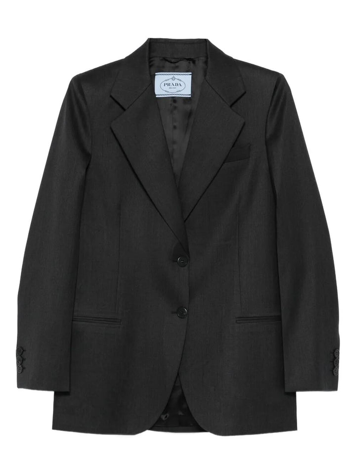 Prada Women Notched-Lapels Wool Blazer