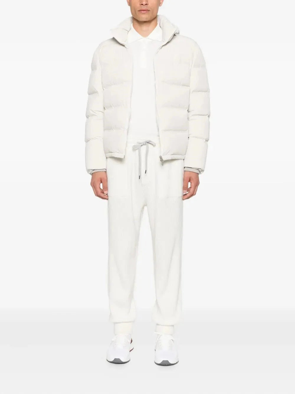 Brunello Cucinelli Men Cashmere English Rib Knit Track Pants