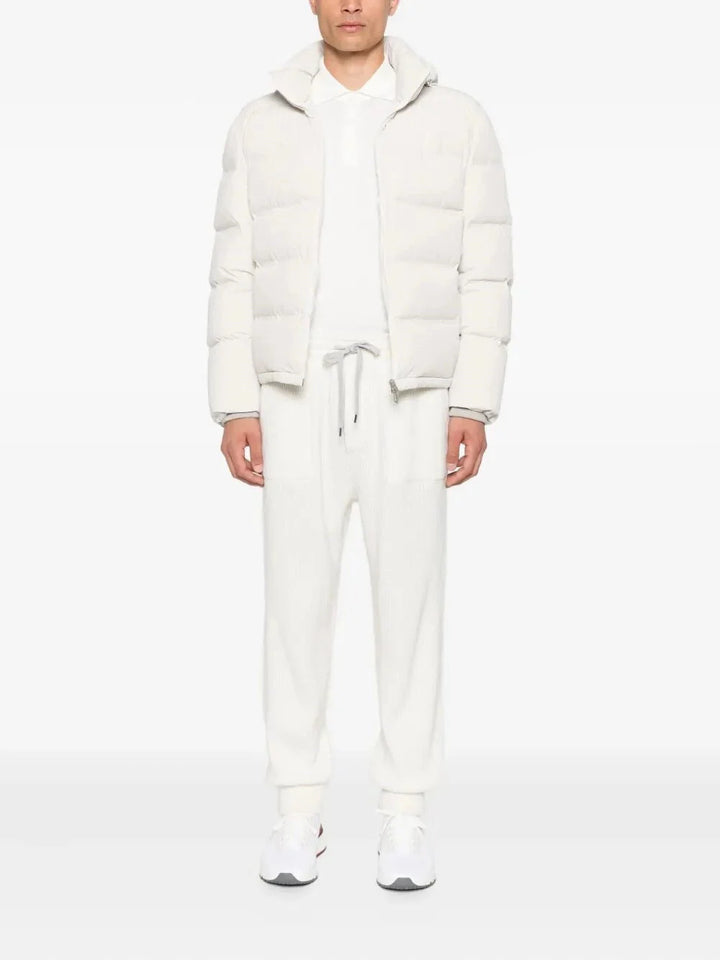 Brunello Cucinelli Men Cashmere English Rib Knit Track Pants