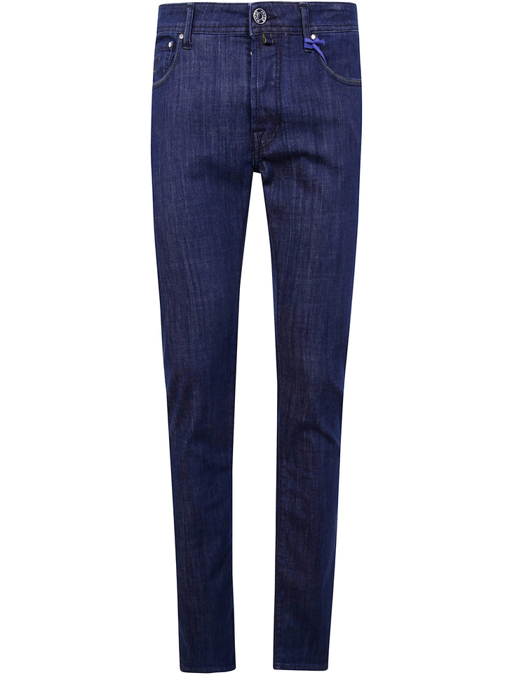 Jacob Cohen Men Pant 5 Pocket Slim Fit Bard Denim Blue Stretch
