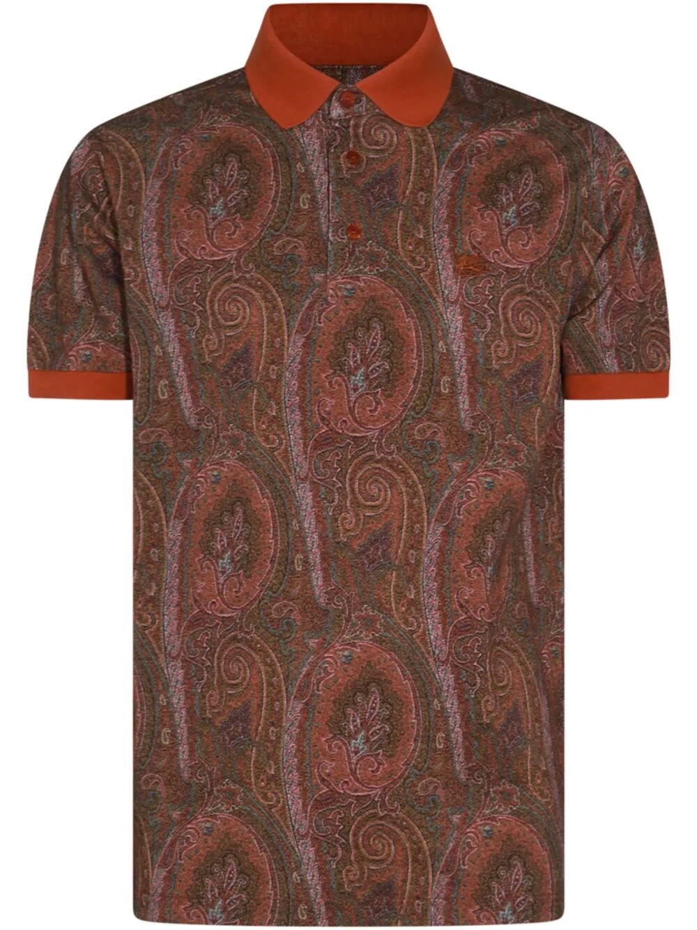 Etro Men All-Over Foliage Cotton Polo Shirt