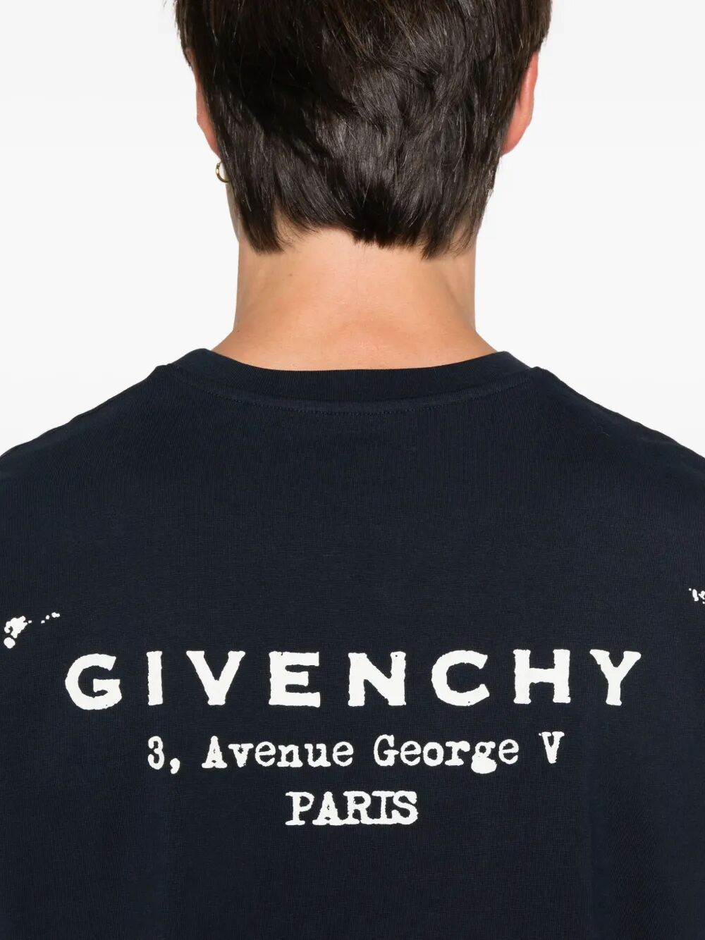 Givenchy Men Cotton T-Shirt With Givenchy Stamp Print