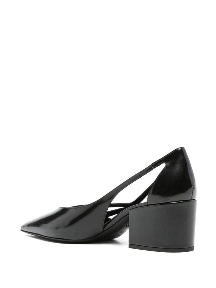 Prada Women Brushed Leather Cut-Out Pumps