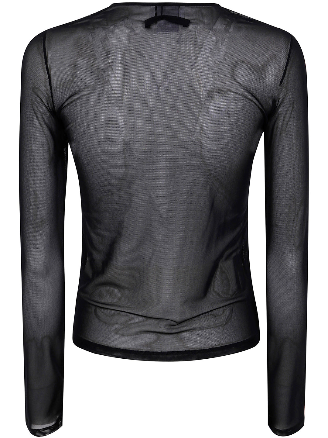 Jean Paul Gaultier Women Mesh Long Sleeves Top With Velvet Flock "Jean Paul Gaultier"