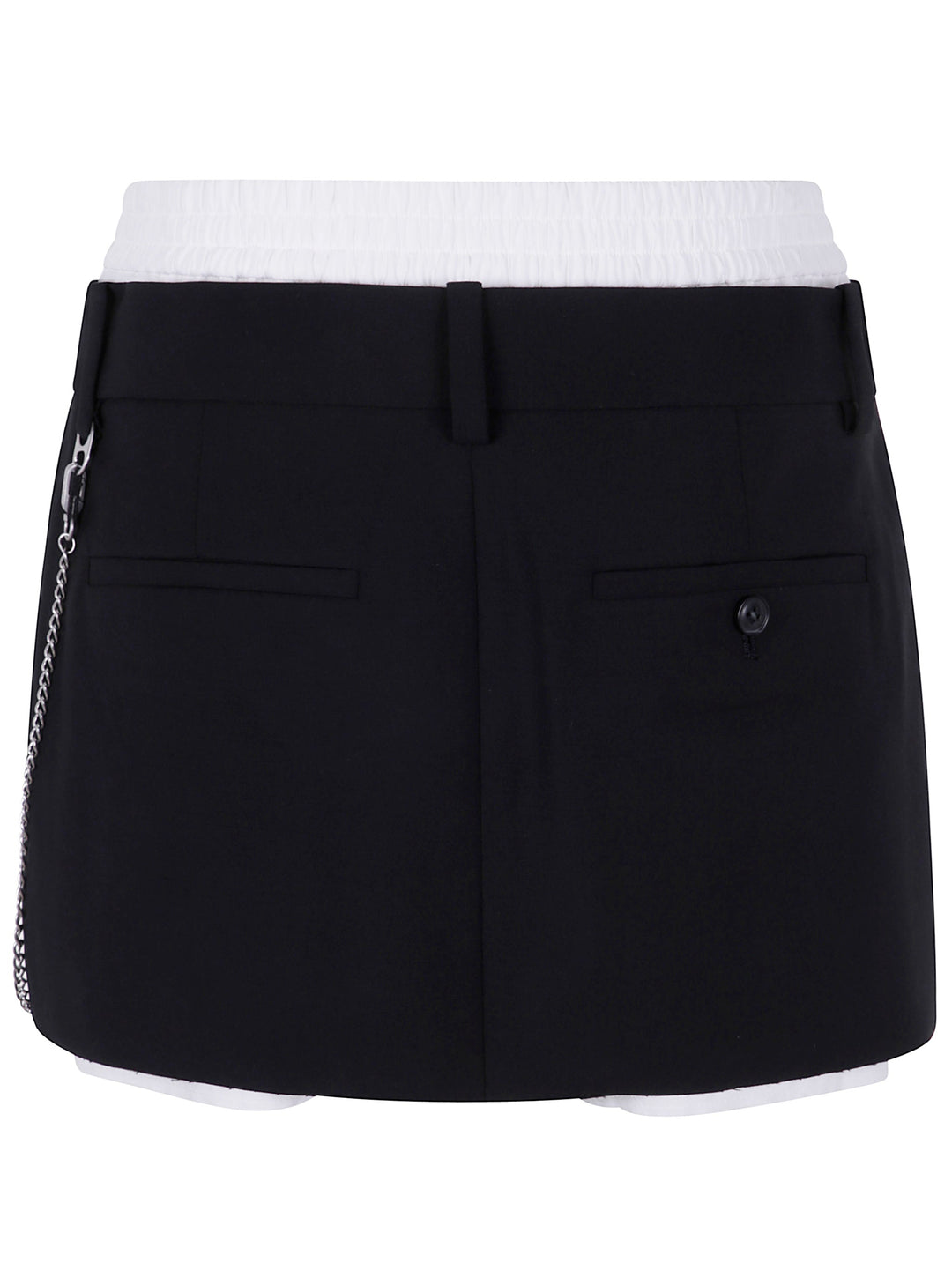 Black skirt with white top on a white background