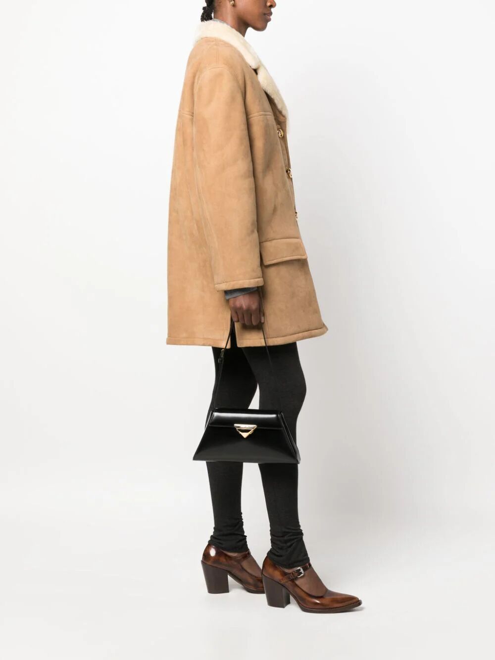 Prada Women Medium Brushed Leather Handbag