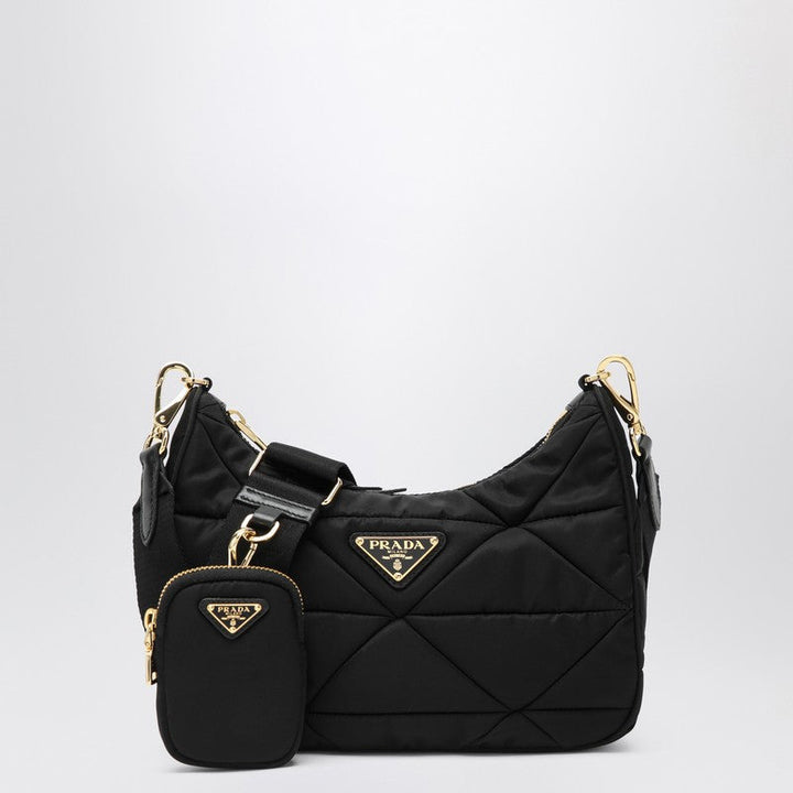 Prada Black Shoulder Bag In Padded Re-Nylon Women