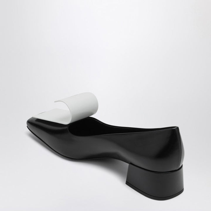 Prada Black And White Leather Décolleté Women