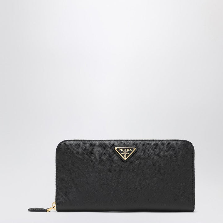 Prada Black Saffiano Zip-Around Wallet Women