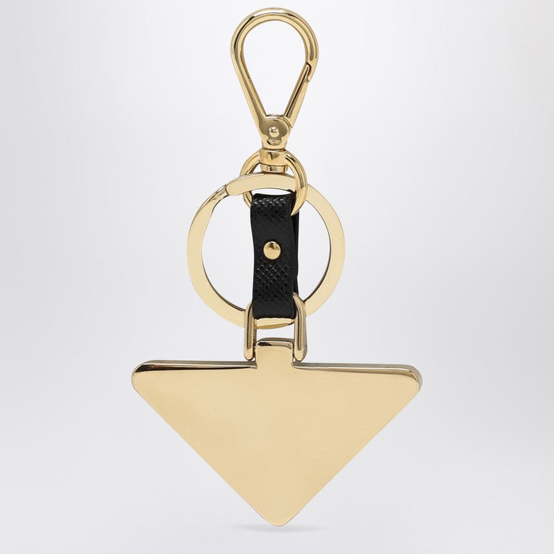 Prada Black Logo Triangle Key Case Women
