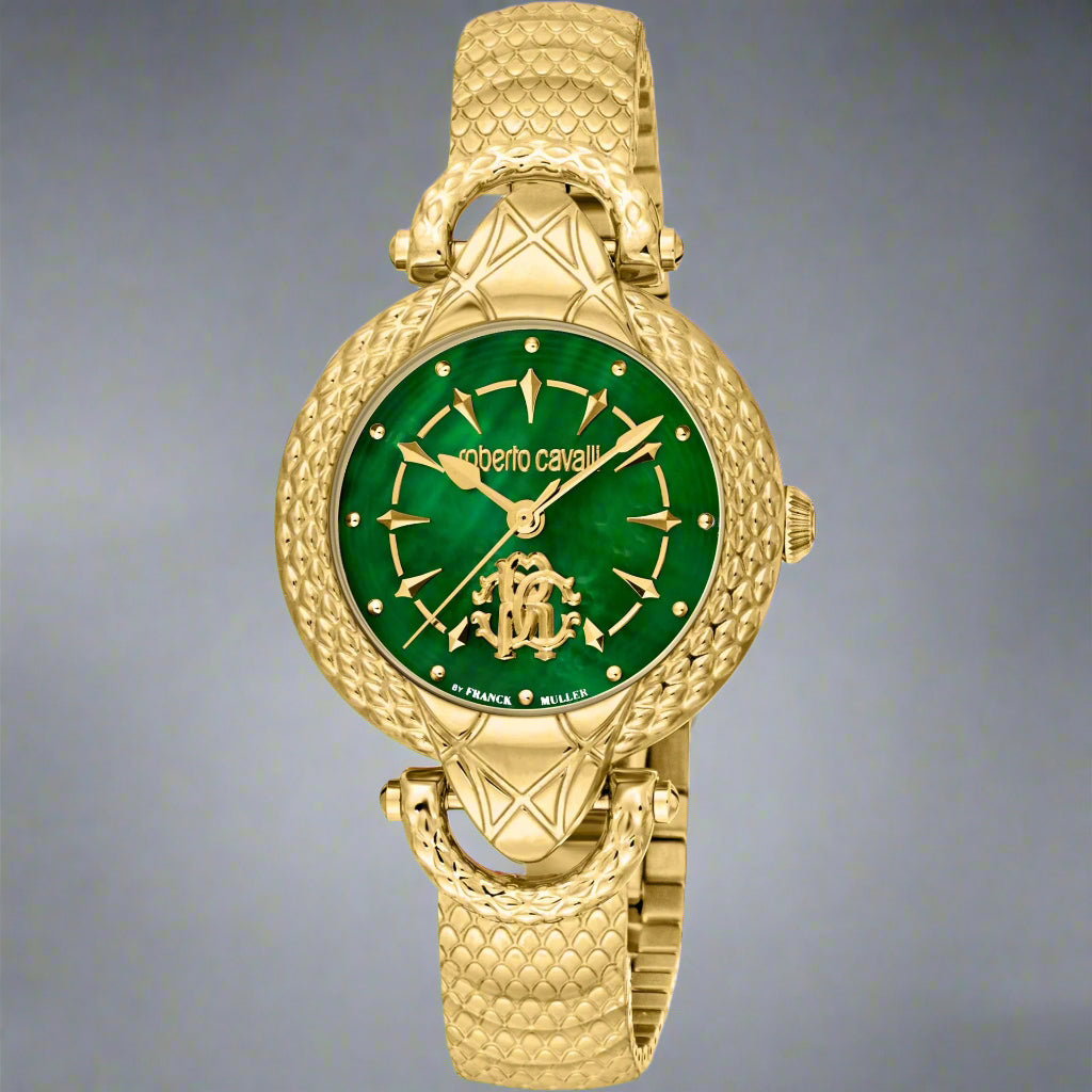 Roberto Cavalli By Franck Muller green dial serpent themed Watch