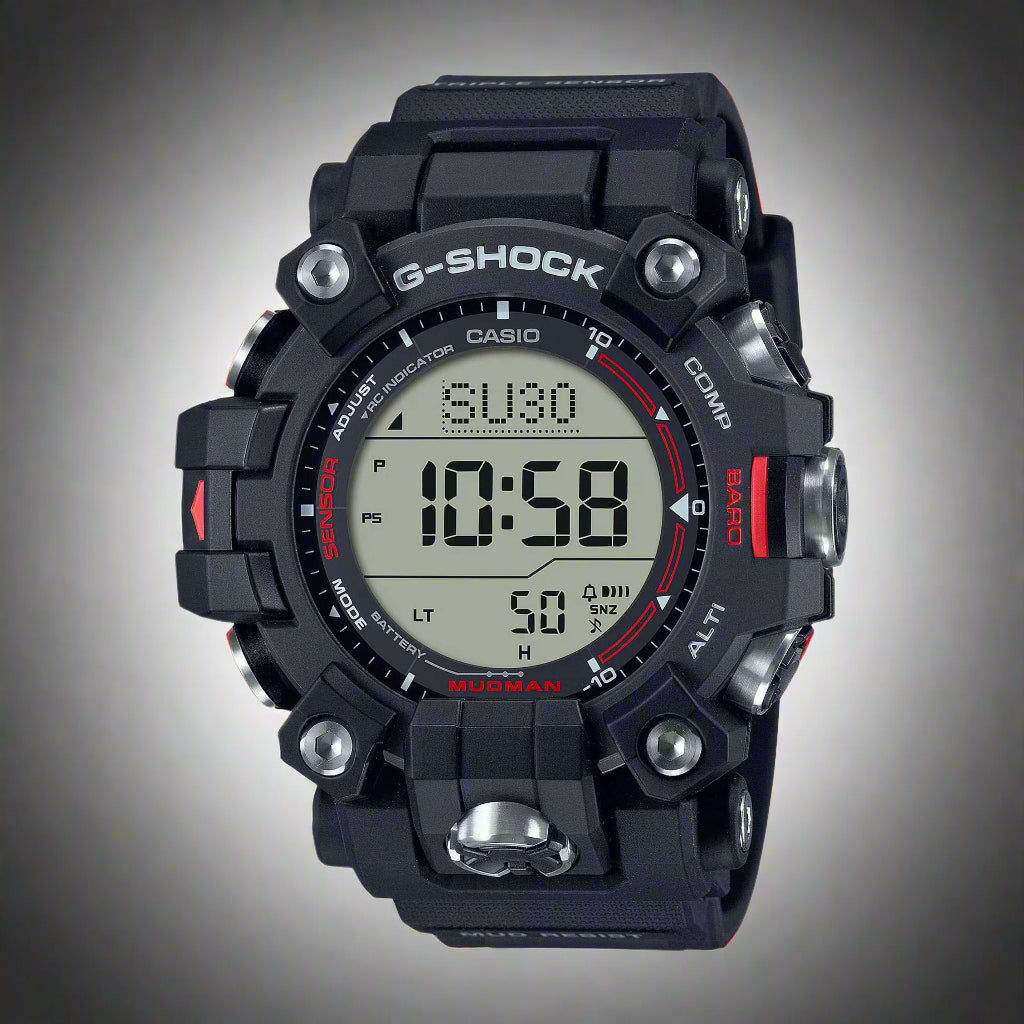 Casio Men's black & red digital G-SHOCK MUDMAN Watch