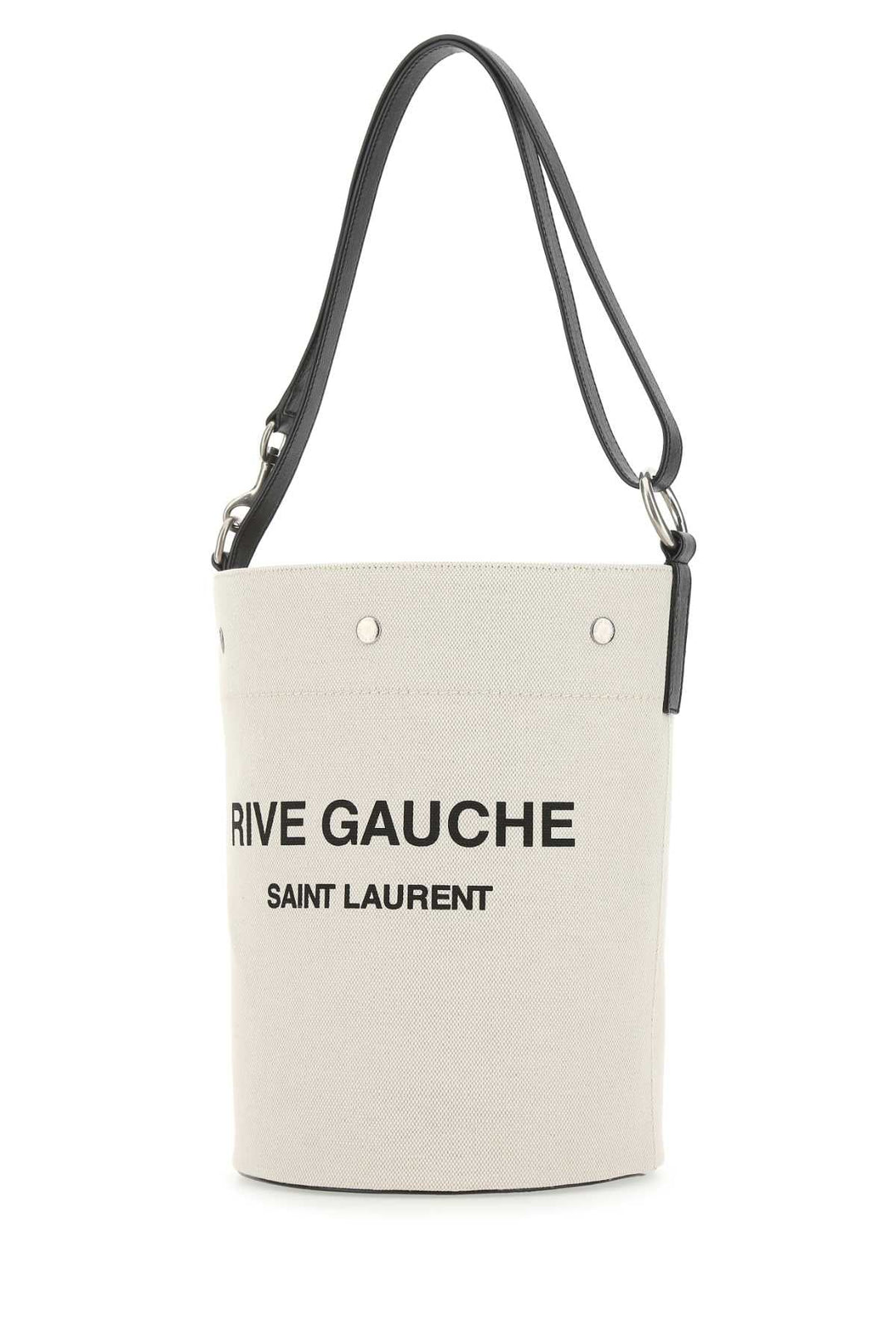 Saint Laurent Women Two-Tone Canvas And Leather Medium Rive Gauche Bucket Bag
