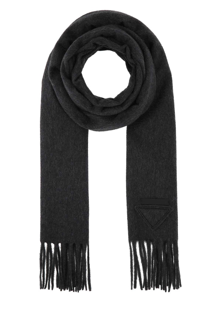 Prada Women Charcoal Cashmere Scarf