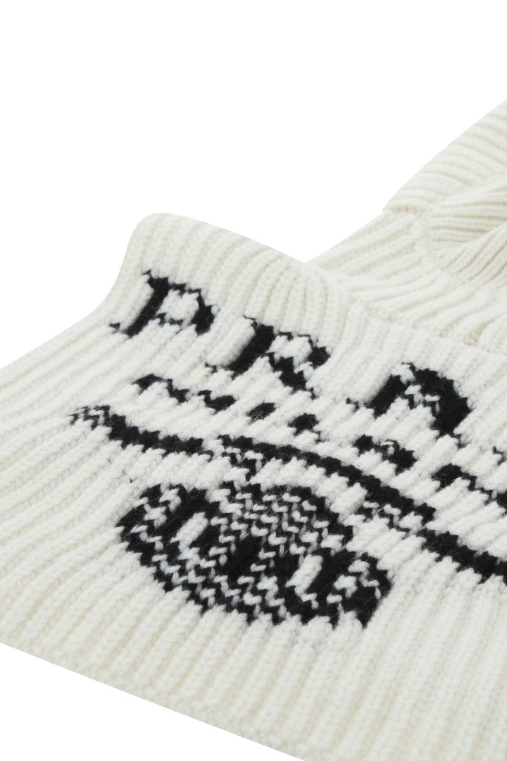 Prada Women Ivory Cashmere Balaclava