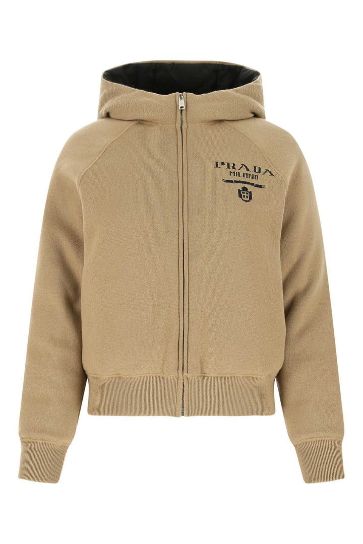 Prada Women Cappuccino Cashmere Blend Down Jacket