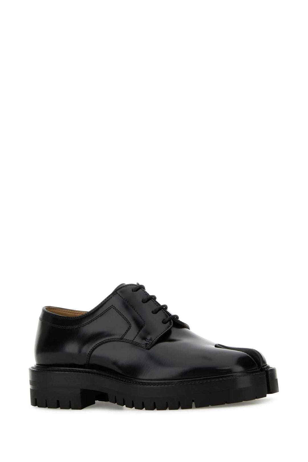 Maison Margiela Women Black Leather Tabi Lace-Up Shoes