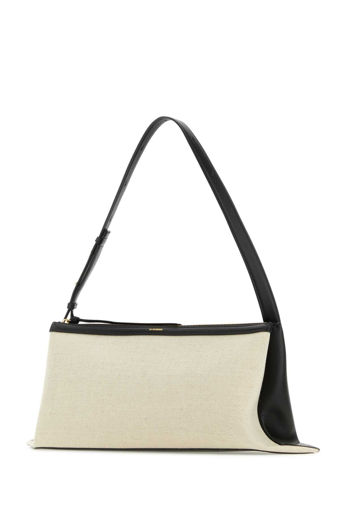 Jil Sander Women Two-Tone Canvas And Leather Medium Empire Shoulder Bag