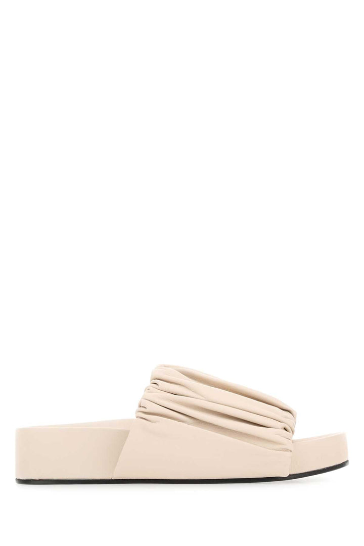 Jil Sander Women Sand Leather Slippers