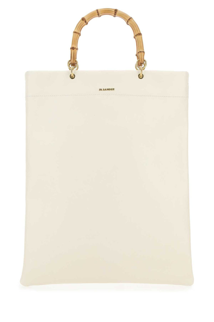 Jil Sander Women Ivory Leather Medium Shopping Bag