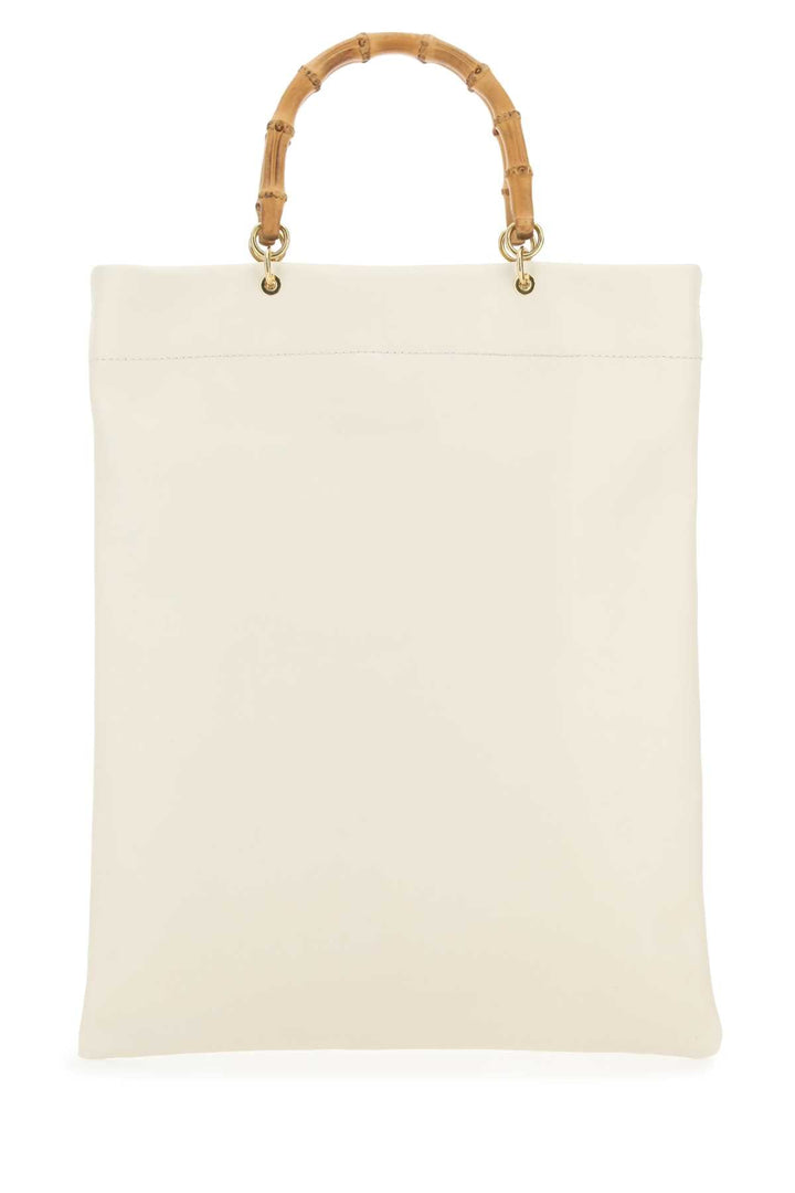 Jil Sander Women Ivory Leather Medium Shopping Bag