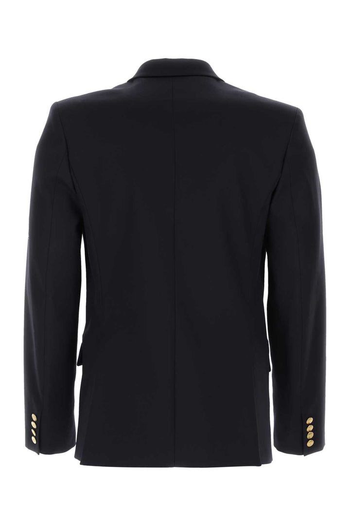 Valentino Garavani Men Navy Blue Cotton Blazer