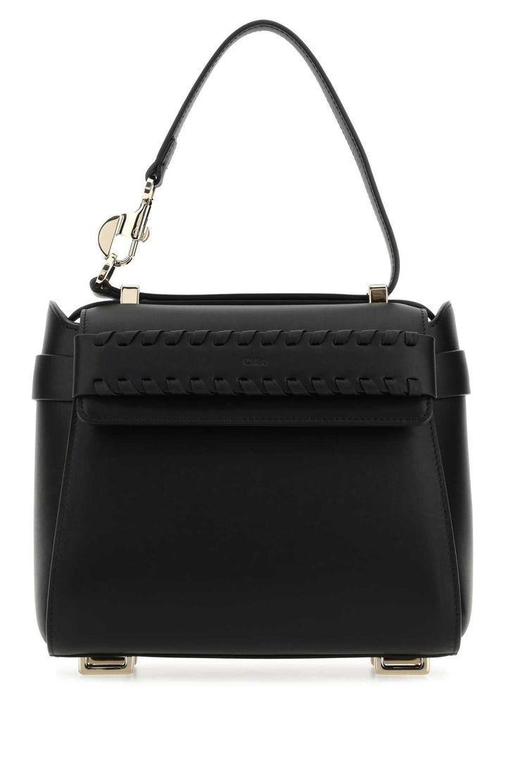 Chloe Women Black Leather Small Nacha Handbag