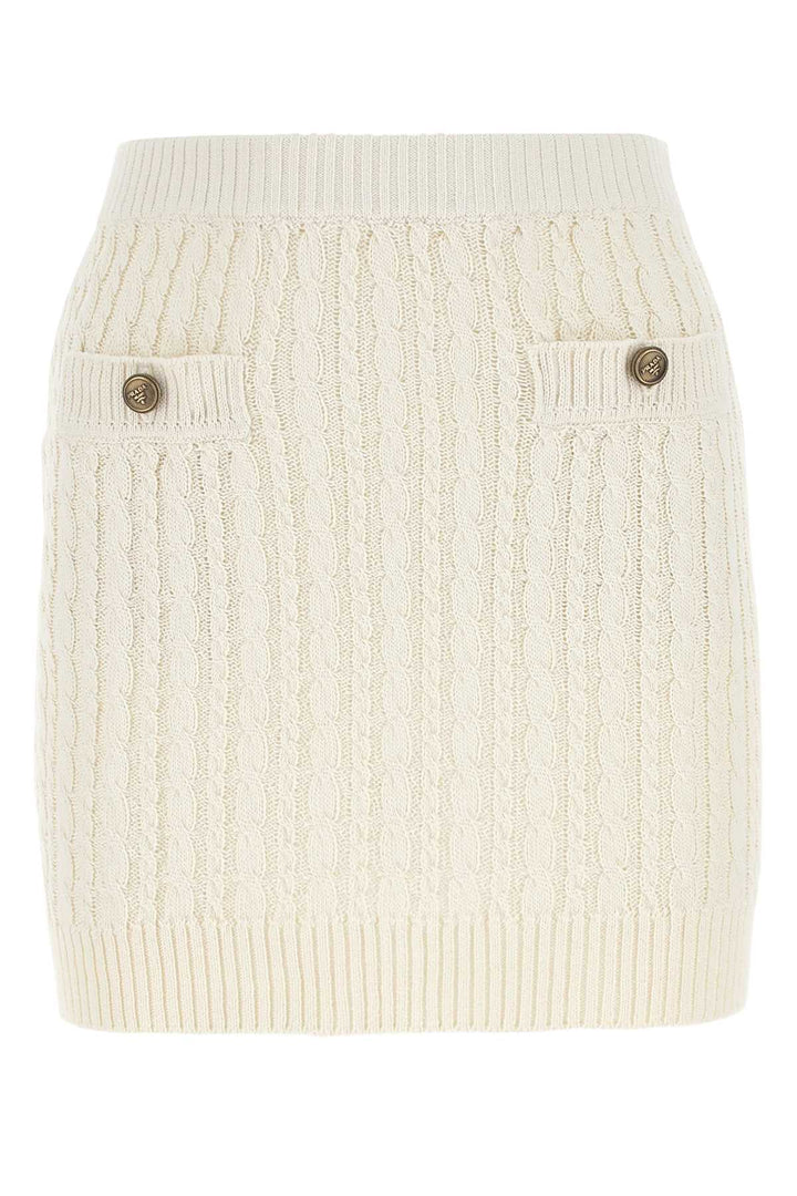 Prada Women Ivory Cotton Blend Mini Skirt