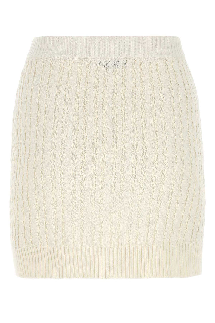Prada Women Ivory Cotton Blend Mini Skirt