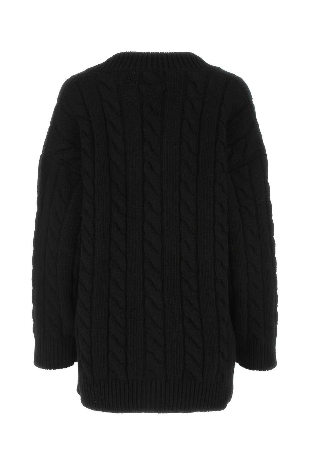 Prada Women Black Wool Blend Oversize Cardigan