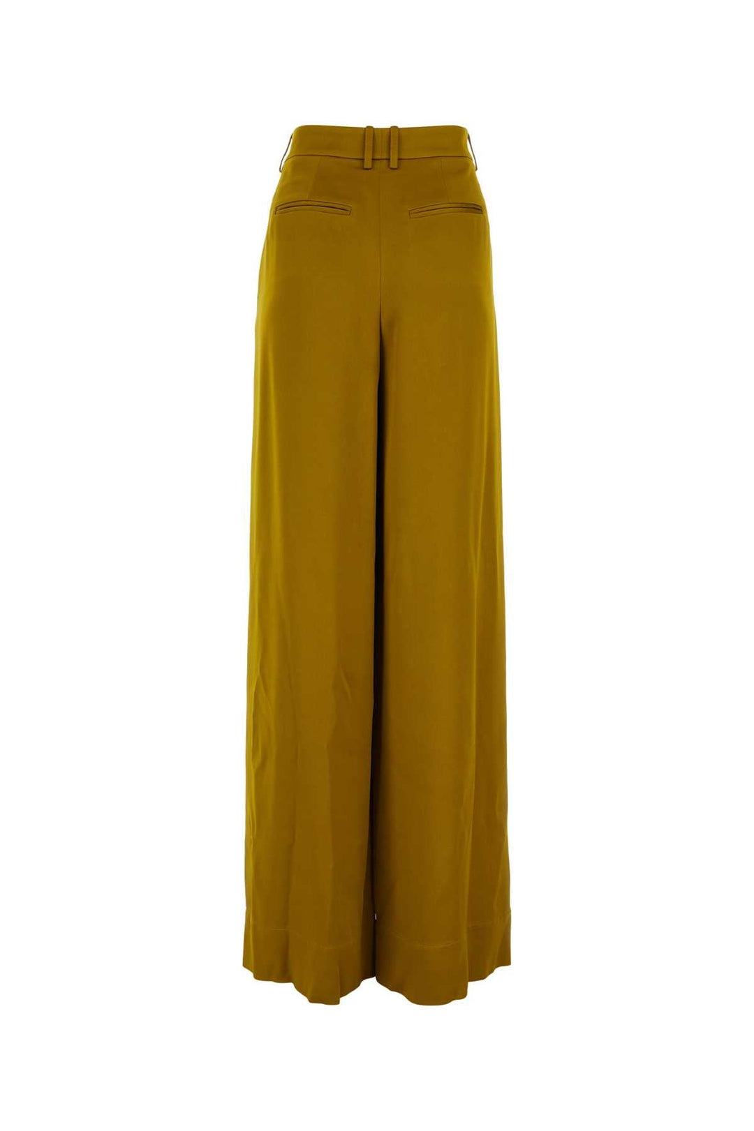 Saint Laurent Women Ochre Satin Wide-Leg Pant