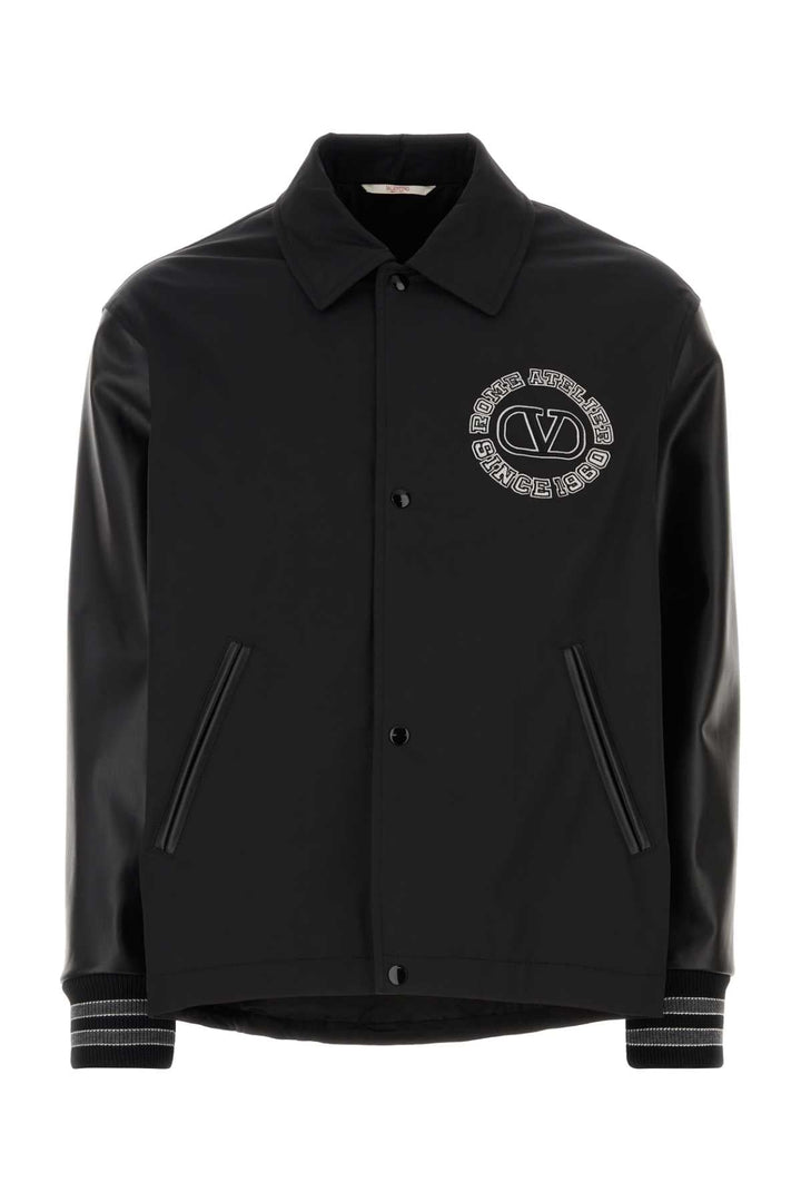 Valentino Garavani Men Black Polyester Blend Windbreaker