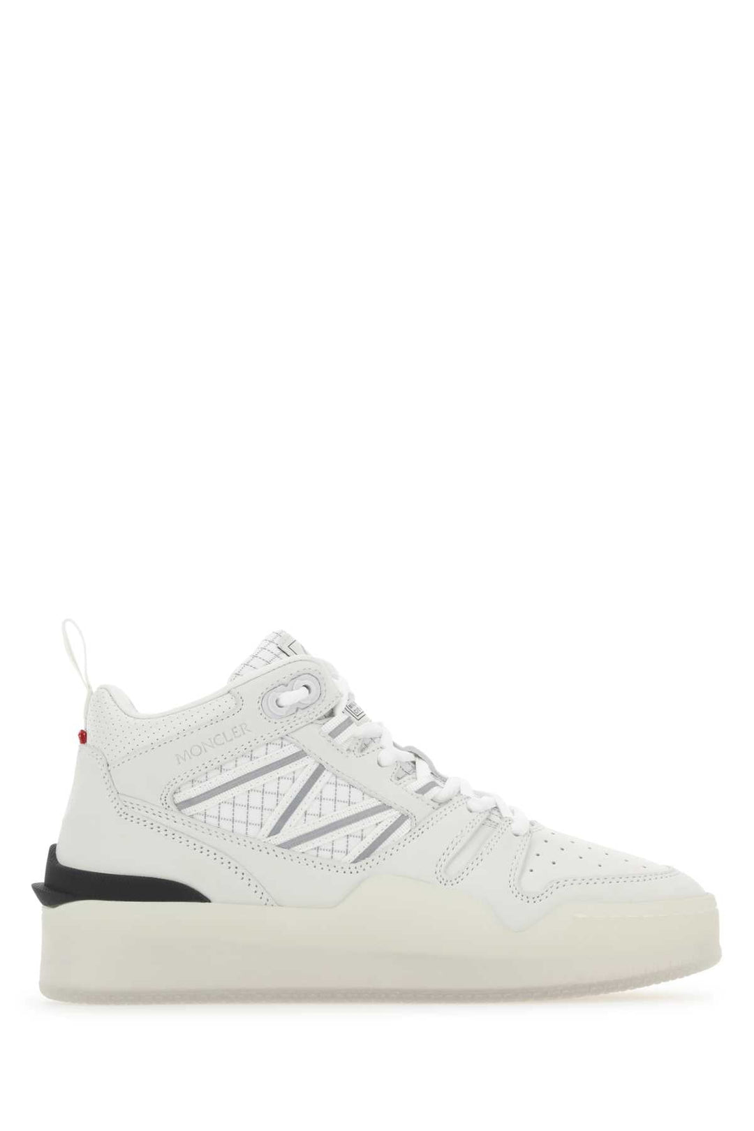 Moncler Women White Fabric And Nubuk Pivot Sneakers