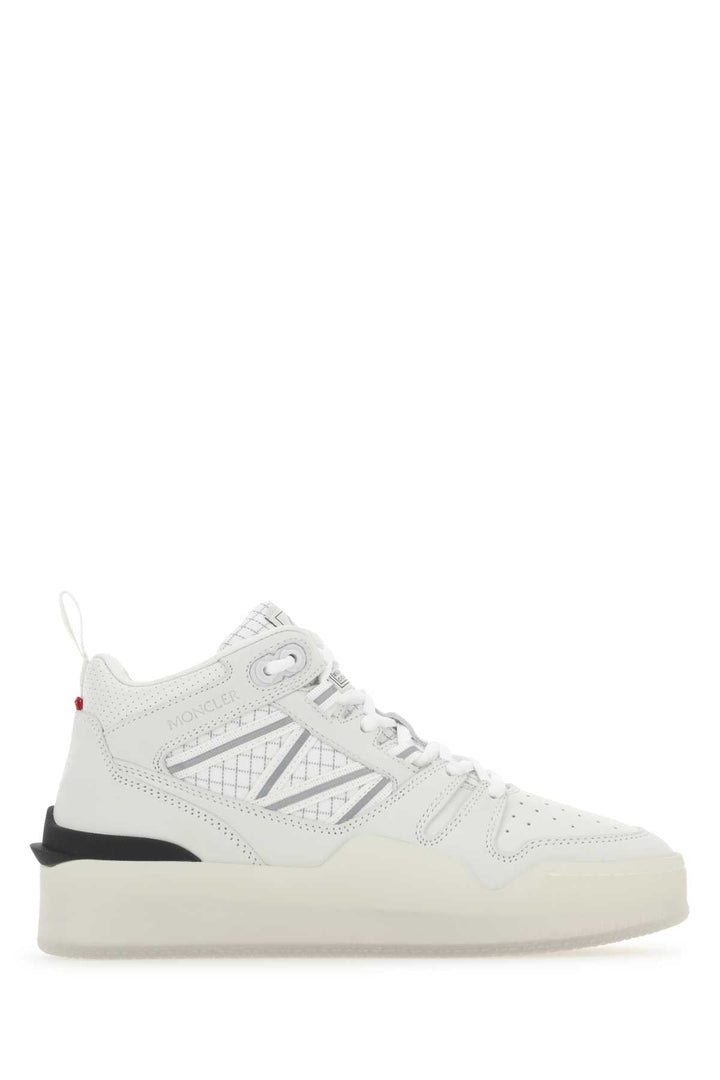 Moncler Women White Fabric And Nubuk Pivot Sneakers