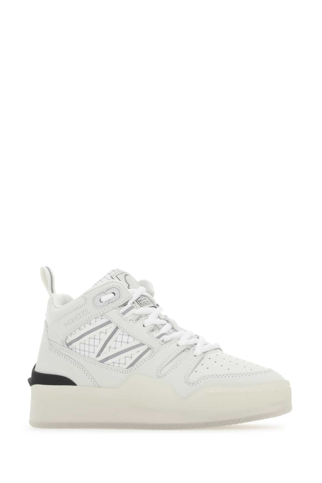 Moncler Women White Fabric And Nubuk Pivot Sneakers