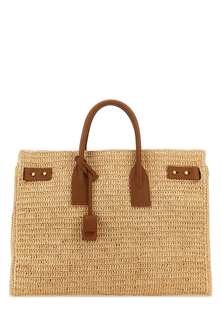 Saint Laurent Women Raffia Medium Sac De Jour Shopping Bag