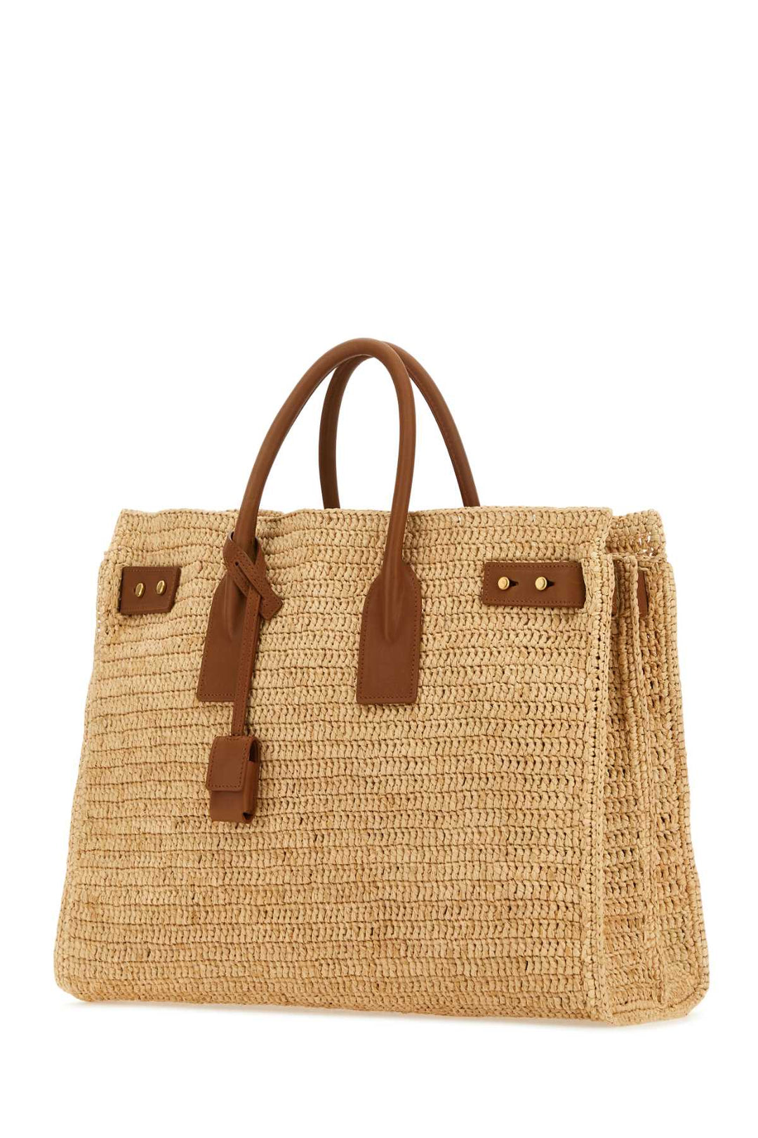 Saint Laurent Women Raffia Medium Sac De Jour Shopping Bag