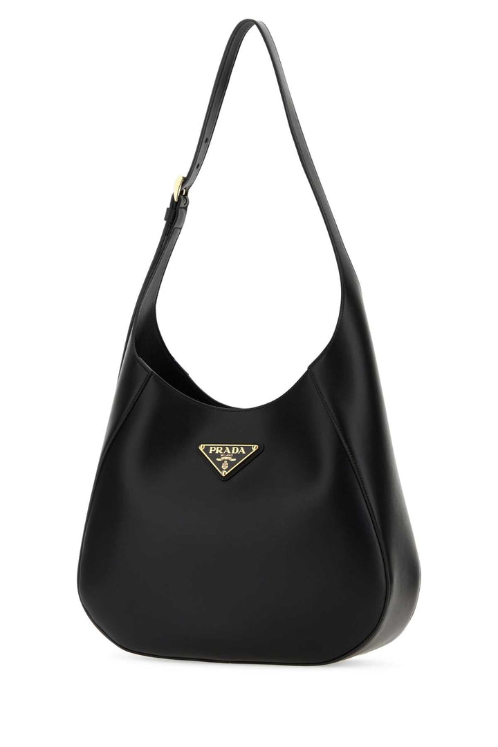 Prada Women Black Leather Shoulder Bag