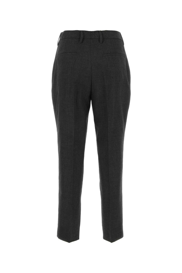 Prada Women Melange Graphite Wool Pant