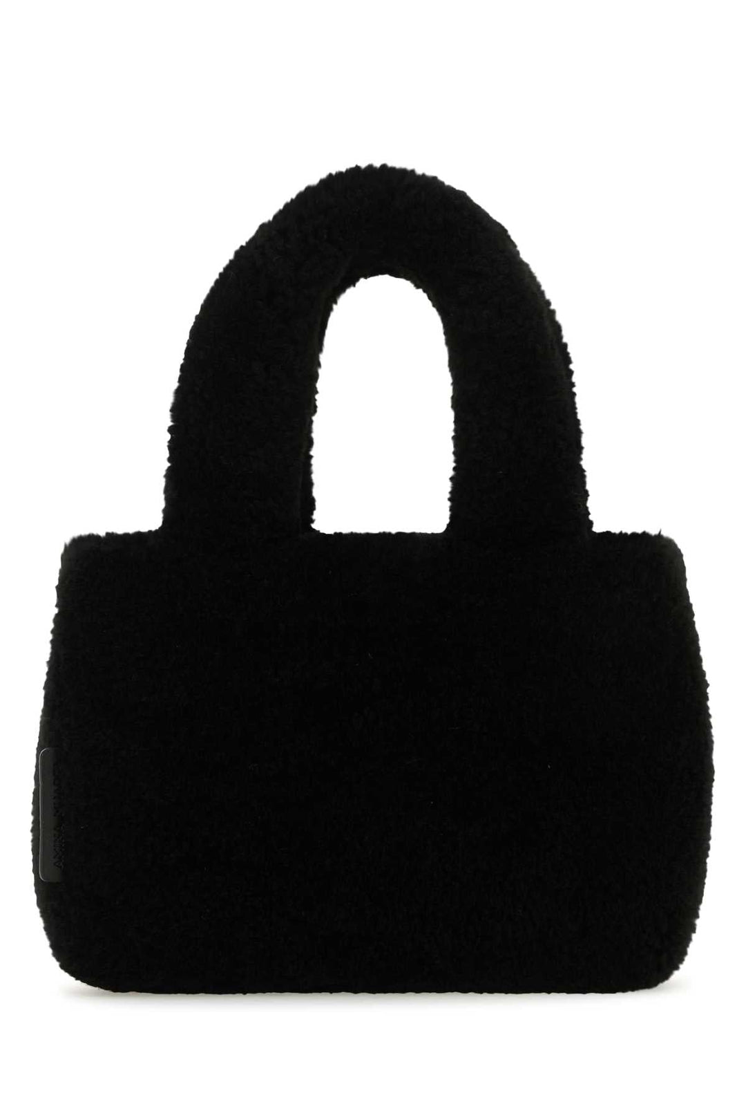 Amina Muaddi Women Black Shearling Amini Giuly Handbag