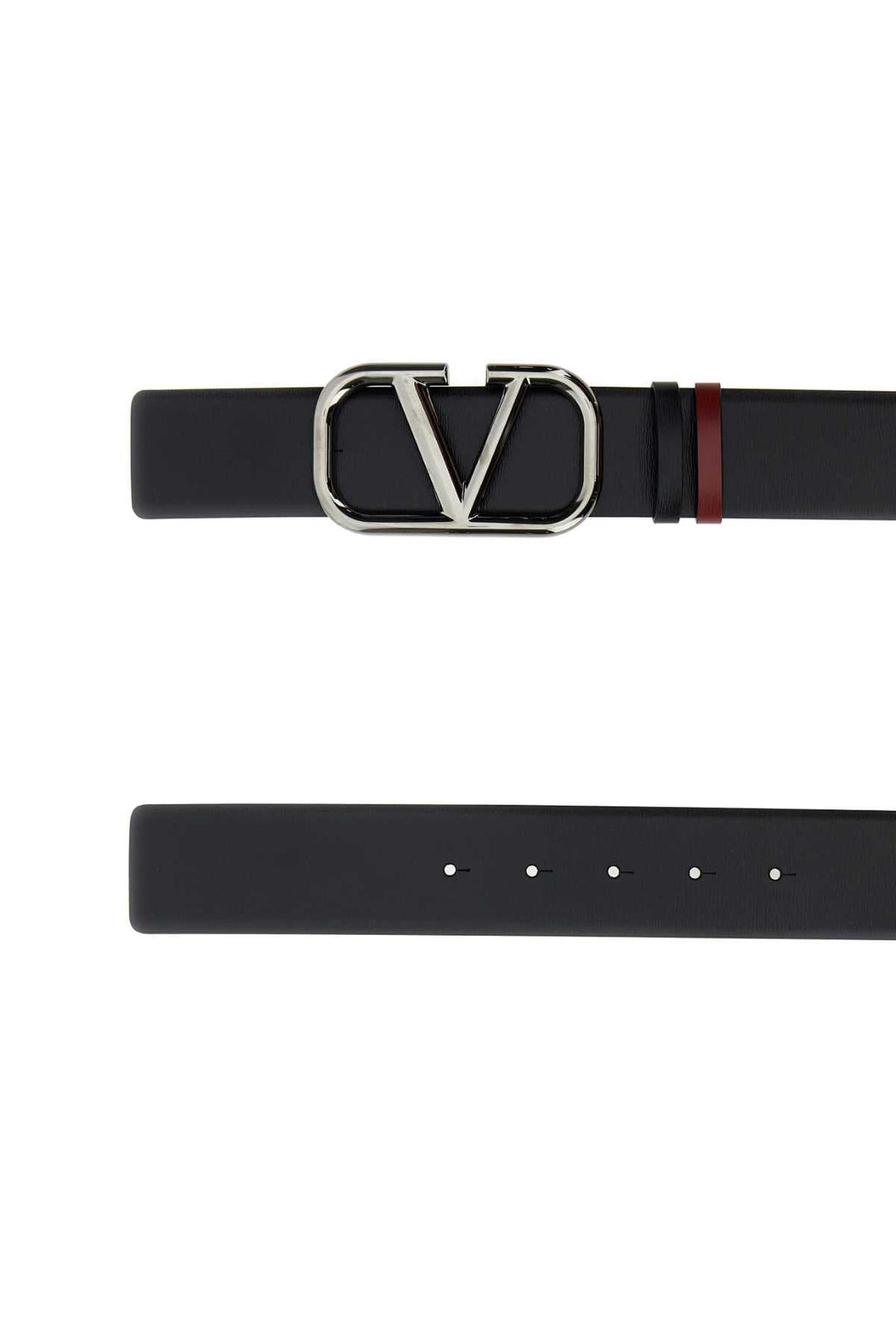 Valentino Garavani Men Black Leather Vlogo Signature Belt